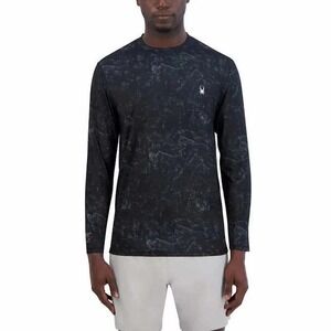 Spyder Mens Rash‎ Guard Swim Shirt Large Long Sleeve Camo UPF 30+ Quick Dry NEW
